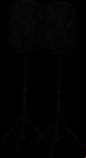 akustik dual 2-way powered pa speakers