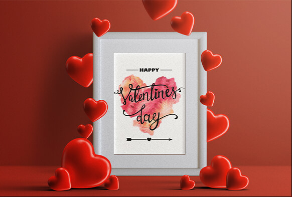 Valentinstag Kartenvorlage Photoshop